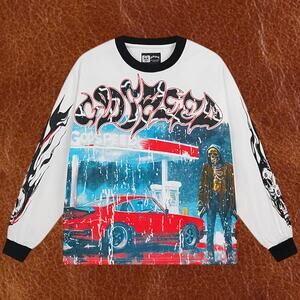 Men's White Long Sleeve Godspeed